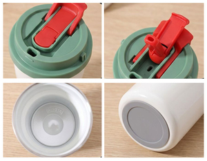 Mug à café en céramique avec revêtement céramique, 15 oz, mug de voyage avec double couvercle et paille, intérieur en céramique, mug thermique - Product Image 4