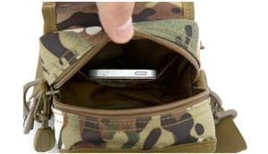 CB14 Khaki tactical <b>molle</b> cell phone bag with shoulder strap with <b>molle</b> straps outdoor camping and sports <b>attached</b> on mini bags - Product Image 6