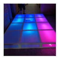 Plate-forme colorée acrylique scène de piste de danse de mariage avec lumière LED et contrôleur