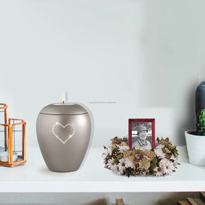 Vela de cristal con forma de corazón para cenizas de niños, urna de vela candelita de Color gris para cenizas de cremación, funerario - Product Image 2