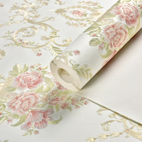 3D Morden Rétro Stéréo Gaufrage Papier Peint Auto-Adhésif Non-tissé Papier Peint Pastorale Fleur Sticker Mural Décoration de la Maison