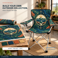 Chaise de camping en gros avec porte-gobelet latéral et logo et motif personnalisés pour club de randonnée en plein air