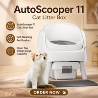 Litière automatique pour chat AS11 – Produit pour animaux de compagnie avec 4 capteurs infrarouges et 10 capteurs à effet Hall – Zéro risque d'écrasement – Séparation automatique de la litière – Économisez sur la litière pour chat
