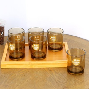 Red Cherry <b>Infused</b> Glass Round Simple Drinking Cup Herbal <b>Tea</b> Juice Cup Single Home Use Solid Color - Product Image 3