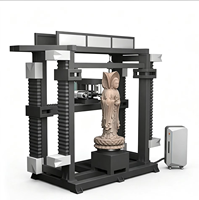 Machine de gravure 3D sur pierre CNC verticale 4 axes avec table rotative pour la création de statues, figurines et monuments