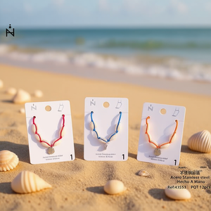 Chaîne de cheville en coquillage avec breloques en acier inoxydable, style bohème, pour femme, bijoux cadeau - Product Image 3