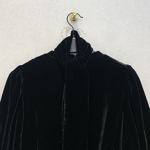 Personnalisable Automne Hiver Nouveau Vintage Velours Robe V-nack Lanterne Manches Lâche A-ligne Robes Noires - Product Image 2