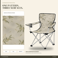 Chaise de camping en gros pour événements en plein air avec porte-gobelet latéral et logo et motif personnalisés pour le glamping de luxe en extérieur