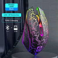 Souris ergonomique sans fil personnalisée à 6 boutons, silencieuse, rechargeable, double mode, lumineuse et colorée, pour jeux et ordinateurs portables