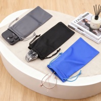 Étui à lunettes en microfibre douce avec cordon de serrage 9*18, logo personnalisé OEM ODM, étui à lunettes durable, rangement pour lunettes de soleil, portable pour les voyages