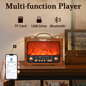 Radio AM FM Inalámbrica con Llama LED, Reproducción TF/USB, Carga USB-C, Radios Transistor Portátiles AM FM - Product Image 2