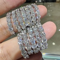 批发IGI认证HPHT CVD VVS1实验室生长钻石14K 18k纯金925银饰品订婚永恒戒指
