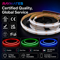Tira de LED COB Flexible Raymates de 630 LED, Alta Calidad, 24V 14W, Color RGB, IP20, para Decoración de Bares y KTV
