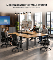 Table de conférence en U robuste avec structure métallique, plateau E1 résistant à l'usure, personnalisable pour le bureau Tropic en Malaisie