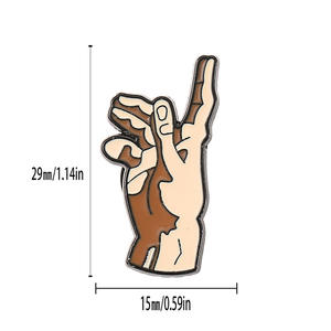 Maestro renacentista Miguel Ángel Adán y <span class=keywords><strong>Dios</strong></span> manos solapa pin insignia artista regalos broche personalizado manos forma esmalte metal PIN - Product Image 3