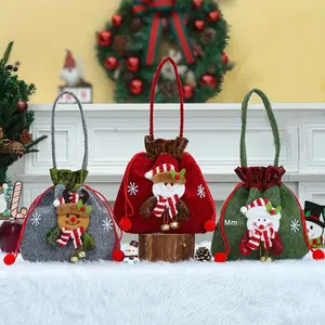 Nouveau sac cadeau en tissu de Noël pour enfants, boîte d'emballage de bonbons pour <span class=keywords><strong>la</strong></span> <span class=keywords><strong>maternelle</strong></span> avec des styles européens et américains de dessins animés - Product Image 3