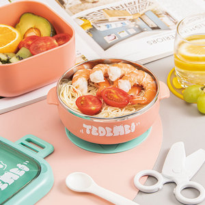 TedeMei Tazón de acero inoxidable para comida de bebé, forma de calabaza grande, sin BPA, apto para microondas, para salidas de 0 a 12 meses - Product Image 3