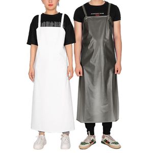 <b>Waterproof</b> Oil Proof <b>Apron</b> For Men Women Kitchen Slaughterhouse Seafood Processing Workwear Long Full Coverage Solid Color - Product Image 1