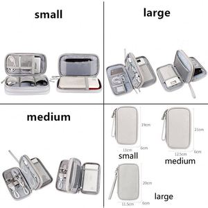 Double Layers Travel Data Cable Organizer Electronics Accessories Carry Bag Oxford Digital <b>Storage</b> Bags - Product Image 6