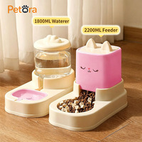 Fontaine à eau automatique pour chat Petora, ensemble complet, grande capacité, garde les pattes au sec, bols de voyage, bouteille solide