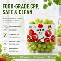 Bolsas de Embalaje para Productos Frescos de Grado Alimenticio Transparentes del Fabricante, Bolsas para Frutas y Verduras CPP Microperforadas con Logotipo Personalizado