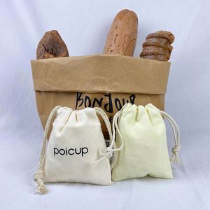 Bolsas de Algodón Orgánico con Cordón, Estilo Simple, Biodegradables, Reciclables, Personalizables para Protección Ecológica contra el Polvo - Product Image 2