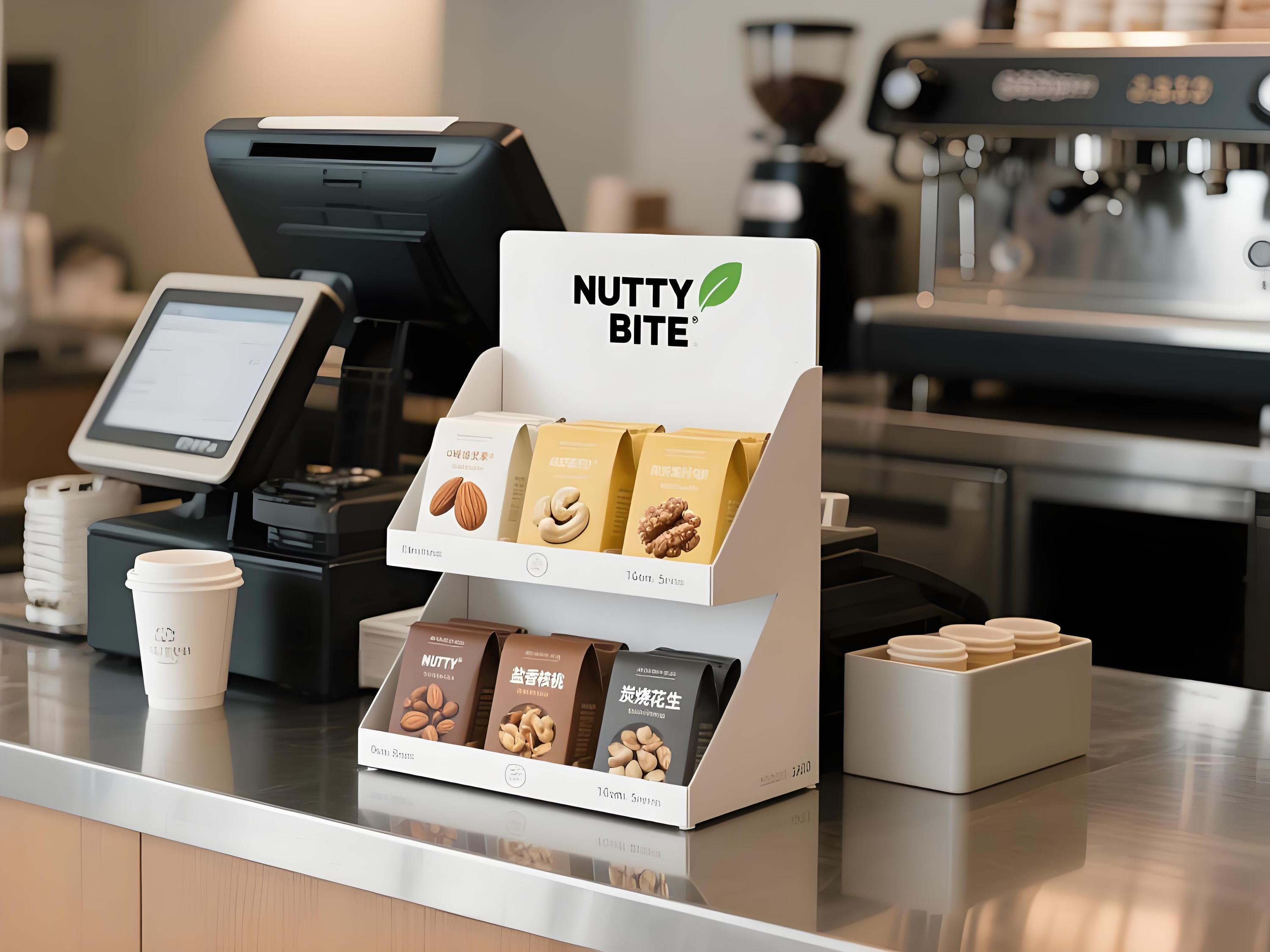 Apache Custom Paperboard Nut Display Stand Racks for Convenience Store Supermarket Snack Retail Store 2 Tier POS Wholesale OEM — view 4