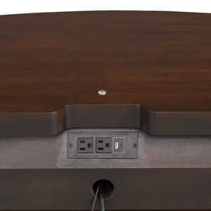 Traditional Style Nightstand Dark Cherry Finish Round <b>Key</b> Knobs Gold <b>Capped</b> Legs Bedroom Storage Drawer - Product Image 4