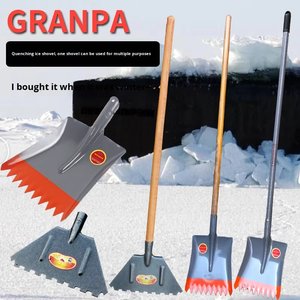 Grande pelle en fer tout acier épaissie Outil de déglaçage pour la neige Brise-glace Balayage de la neige Pêche à la carpe Acier au manganèse Neige - Product Image 1