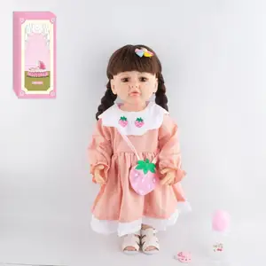 Новый дизайн 2022, размер 55 см, мягкие силиконовые куклы Новорожденные, игрушки для девочек