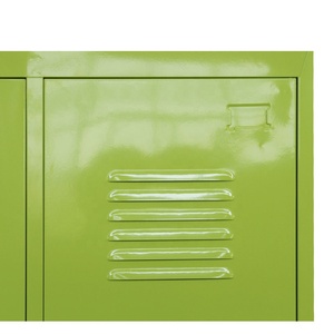 Muebles Juveniles de Acero, Armario Metálico Verde de 2 Puertas con Ruedas - Product Image 4