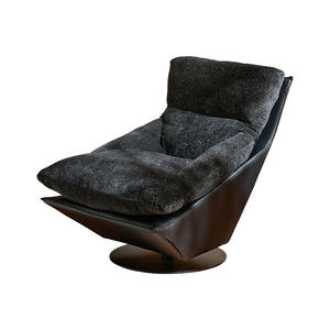 Fauteuil simple moderne de designer, inclinable et pivotant, pour salon, chaise de loisirs, structure confortable, siège pour la maison - Product Image 3