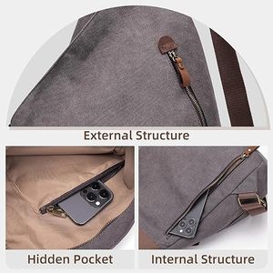 Sac à dos vintage en toile - Grand sac à dos décontracté pour le quotidien, les voyages en plein air et la randonnée pour hommes et femmes - Product Image 3