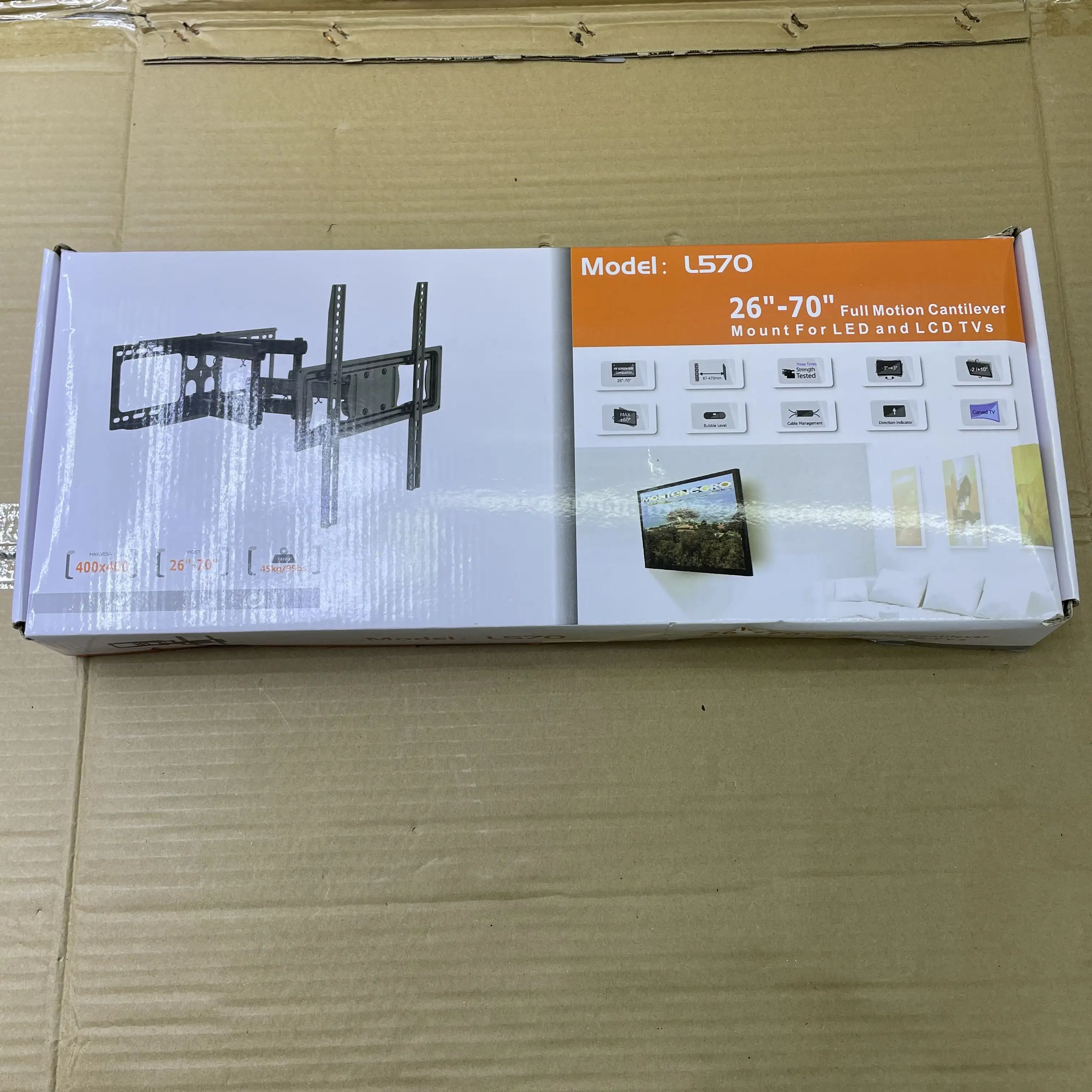 Nhà sản xuất cung cấp L570 khung TV thép chủ tường 26 "-70" TV núi thép tấm