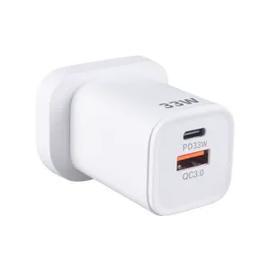 Carregador rápido de 33 W para celular Xiaomi Mi Redmi, carregador rápido de 33 W QC tipo C, plug de parede com porta dupla, carregador de parede para celular, plug de EUA e UE