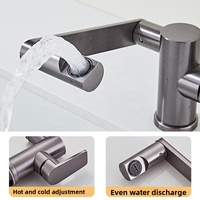 Nouveau Robinet de Cuisine en Aluminium Aérospatial Brossé à Fixation sur Plan 360° °   Robinet mélangeur pivotant en céramique pour évier de cuisine ou lavabo