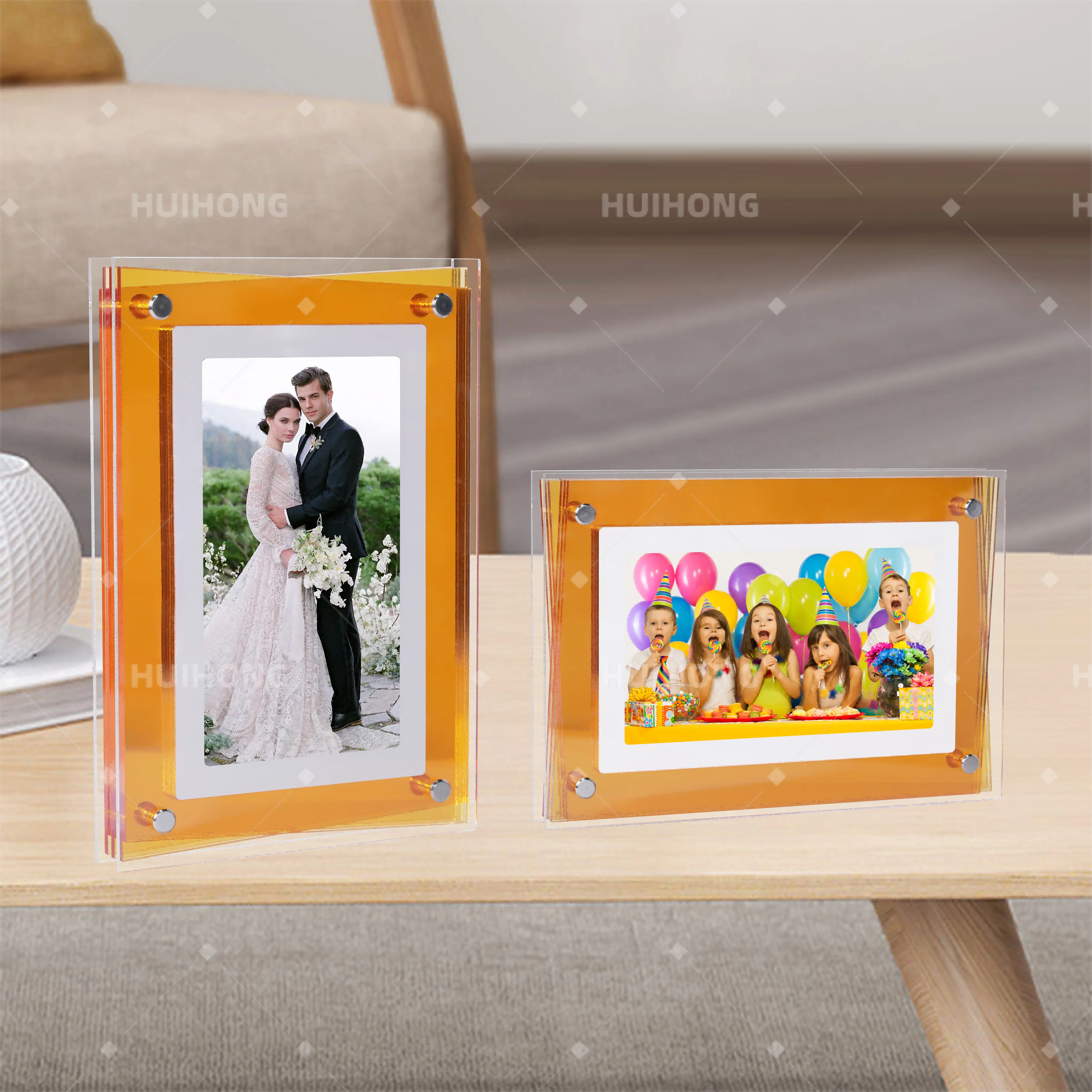 Produtos de alta demanda no mercado A primeira varanda do mundo decoração transparente movimento acrílico vídeo álbum digital photo frame