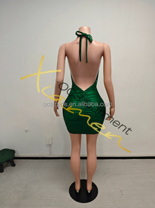Ocstrade dây cổ Emerald màu xanh lá cây bên Dresses phụ nữ phụ nữ thanh lịch backless sexy đính cườm tua câu lạc bộ đêm Dresses đối với phụ nữ - Product Image 4