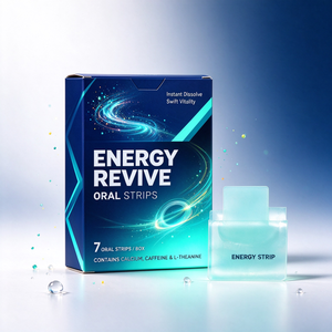Strisce Orali a Rapido Assorbimento OEM Energy Revive con Caffeina, L-Teanina e Calcio per Concentrazione Mentale e Vitalità Quotidiana - Product Image 2