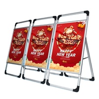 Panneau d'affichage publicitaire extérieur double face Cadre en A en acier et aluminium 32mm 25mm PVC Présentoir pour affiches mobiles pour les promotions de rue