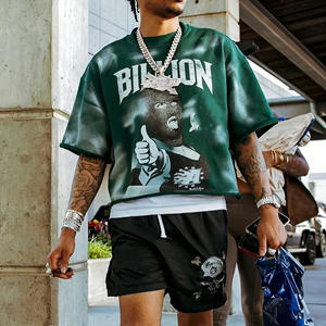 เสื้อยืดทรงบ็อกซี่ คุณภาพสูง ผ้าฝ้ายพรีเมียม สำหรับทุกเพศ พิมพ์โลโก้ตามสั่ง คอกลม พิมพ์ลายกราฟิก ทรงโอเวอร์ไซส์ เสื้อยืดผู้ชาย - Product Image 1