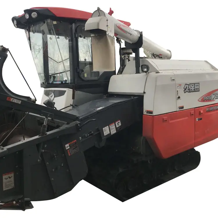 Kubota 758 Wheat Rice Crawler Type Combine Harvester With cab