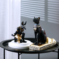 Statue de chien égyptien Anubis casier à vin en résine ornement de décoration de cave à vin