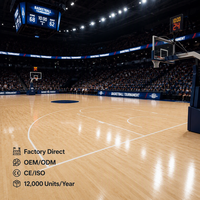 Système de revêtement de sol en bois pour terrain de basket-ball FIBA professionnel, plancher sportif en érable, ignifuge, écologique, installation rapide