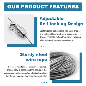 Có Thể Điều Chỉnh Móc Cáp Treo <span class=keywords><strong>Kit</strong></span> Đối Với Trang Chủ Nghệ Thuật Gallery Hình Ảnh Treo Trên Theo Dõi Hình Ảnh Móc Treo Dây <span class=keywords><strong>Kit</strong></span> - Product Image 2