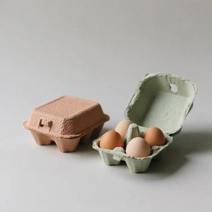 Direct Deal Hot Sale Custom Solid Color 6/ 10 /12/ 15/ 30 Cells Paper <b>Pulp</b> Egg Carton Egg Storage Box - Product Image 5