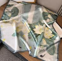 2024 Lady Luxe En Gros Chine Carré Conception Impression Personnalisée Foulard En Satin De Soie Pour Les Femmes