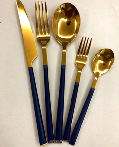 Groothandel Bestek Sets Plastic Handvat Goud Roestvrij Stalen Bestek <span class=keywords><strong>Set</strong></span> - Product Image 1