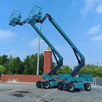 Plateforme élévatrice articulée hydraulique portable sur remorque, certifiée CE ISO, 12m 14m, type nacelle tractable