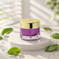 Pot à crème en acrylique à double paroi 5g 10g 30g, pot à crème pour le visage, conteneur pour crème de nuit avec couvercles dorés, pot en plastique vide pour cosmétiques